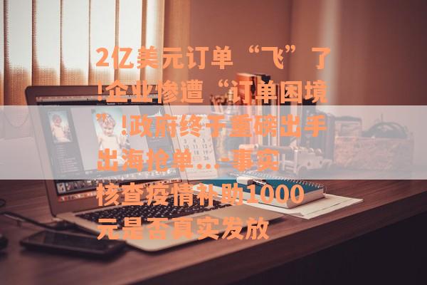2亿美元订单“飞”了!企业惨遭“订单困境”!政府终于重磅出手出海抢单...-事实核查疫情补助1000元是否真实发放